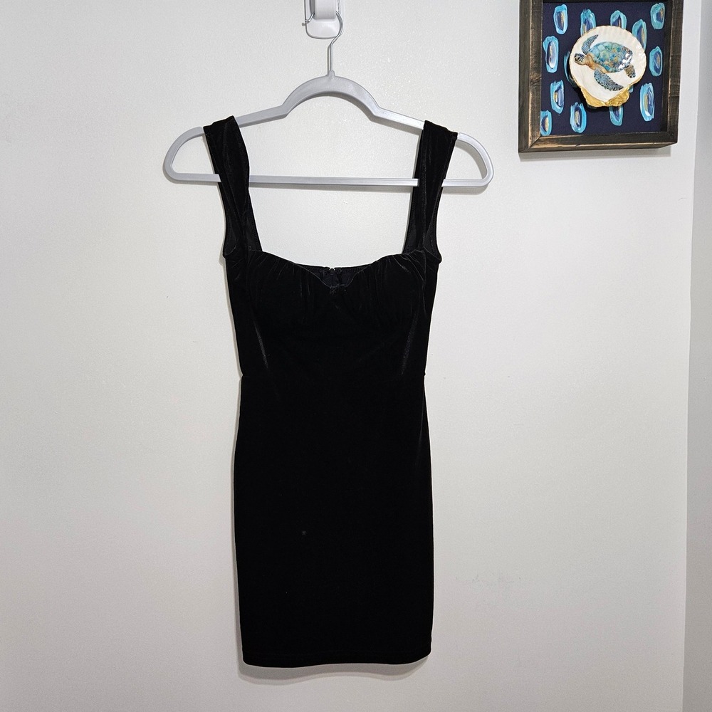 Windsor Velvet Bustier Mini Dress Whimsigoth Witchy Dark Romantic Black XS